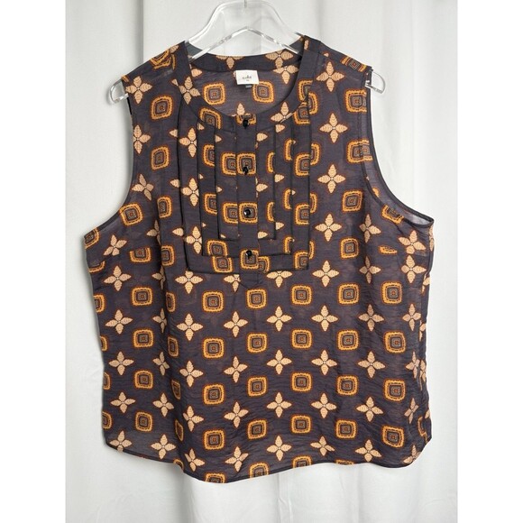 CAbi Louis Medallion Pattern Blouse Top Sz XL - Picture 4 of 7